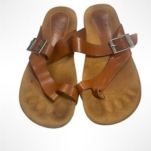 Yokono Brown Leather cork  Sandals with Buckle Women’s Size 8
